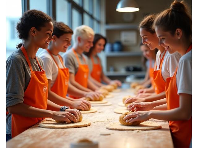 Étudiants participant à un atelier de boulangerie